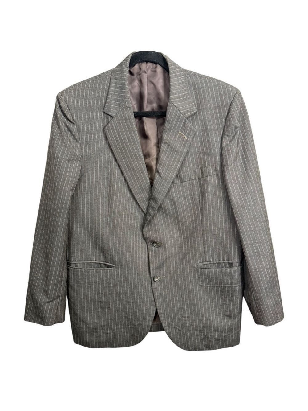 Vintage Jeremy Cobb Blazer Jacket Gray Pinstripe Estimated Size: Men’s 38R–40R M